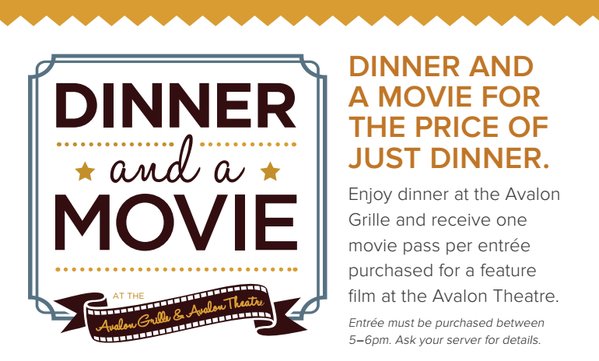 VisitCatalina's tweet image. It's #DinnerAndAMovie every night @ #AvalonGrille! This week see #StarWars! Complimentary #movie tix w/ dinner.