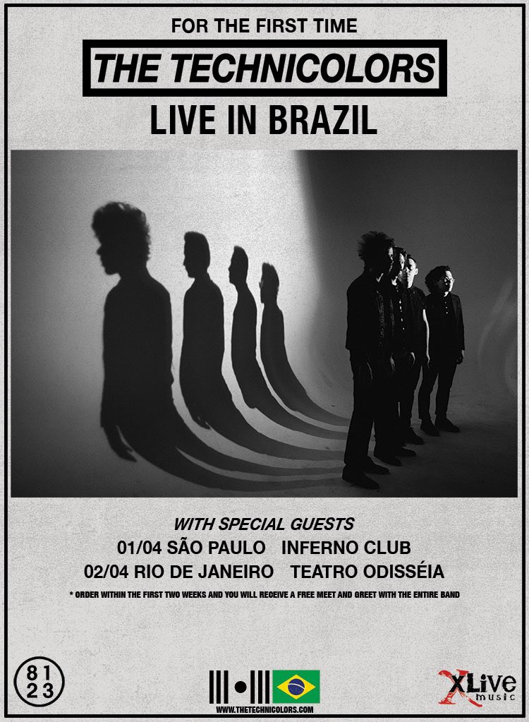 XLiveMusic's tweet photo. The Technicolors pela primeira vez no Brasil! https://t.co/CQhGinHxkA