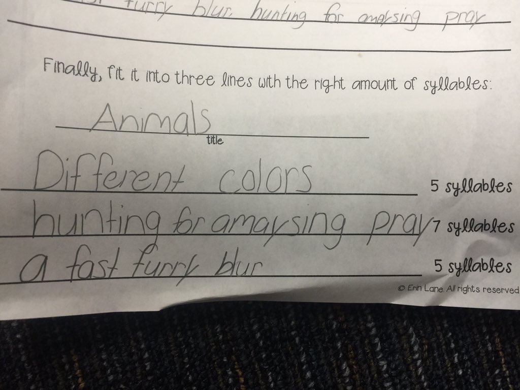 mrsstevensNCE's tweet photo. Feeling poetic!! #ncepride #haiku #futurepoet https://t.co/pOH5cAdvXG