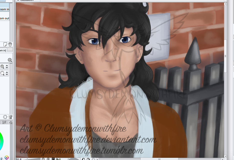 TheClumsyDemon's tweet photo. Here's a #wip of my OC Jon from my comic #thedevilspath. It will be available as a print soon! #yaoi https://t.co/EgIMKxtl8x