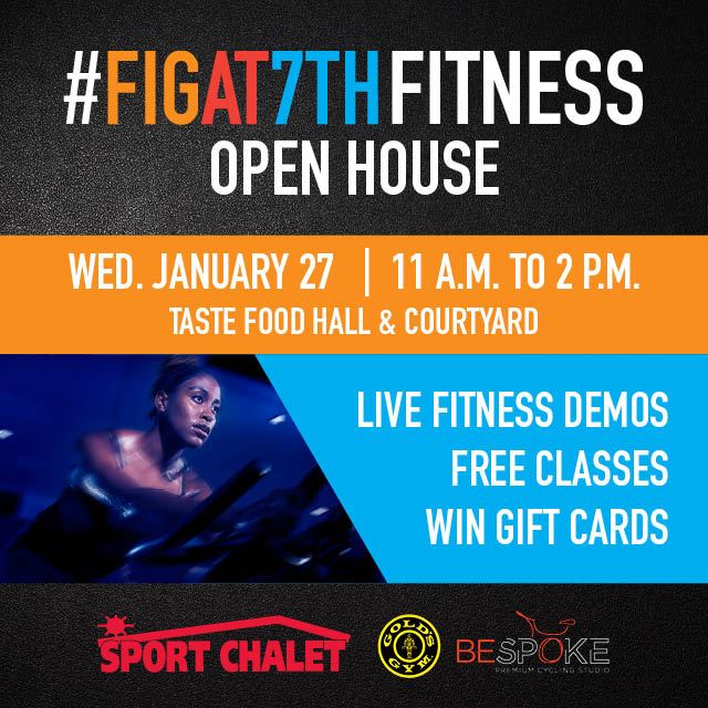 #FIGat7thFitness Open House Wednesday, January 27 w/ LIVE demos by @BespokeLA + <a href="/GoldsGym/">Gold's Gym</a>. #dtla #healthy #workout