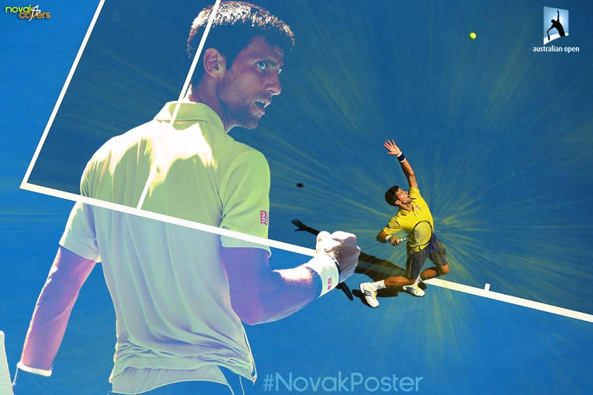 novakworldwide's tweet photo. Fist pump @DjokerNole #NovakPoster @AustralianOpen https://t.co/gr8VPq3z8g
