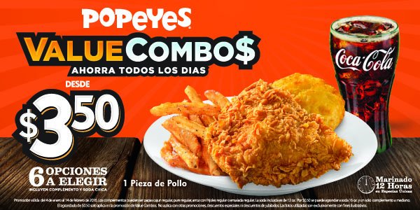 PopeyesPanama's tweet photo. ¡Te esperan las 6 mejores opciones para cenar el día de hoy! #ValueCombos https://t.co/TSzTvf0mIc