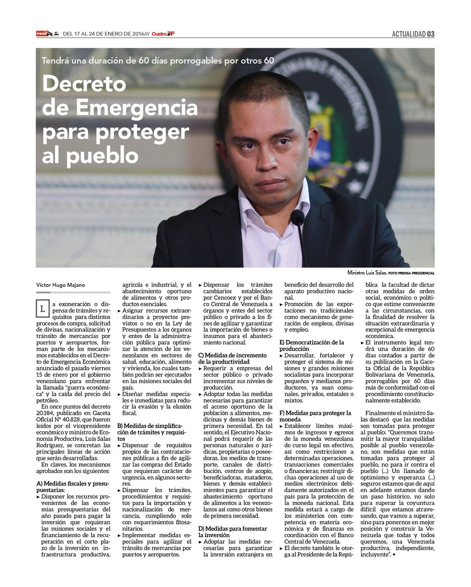 CuatroFWeb's tweet photo. #OposiciónIrresponsable MUD-AN Niega Decreto de Emergencia Económica para proteger el pueblo. https://t.co/3YqOz3JwCK