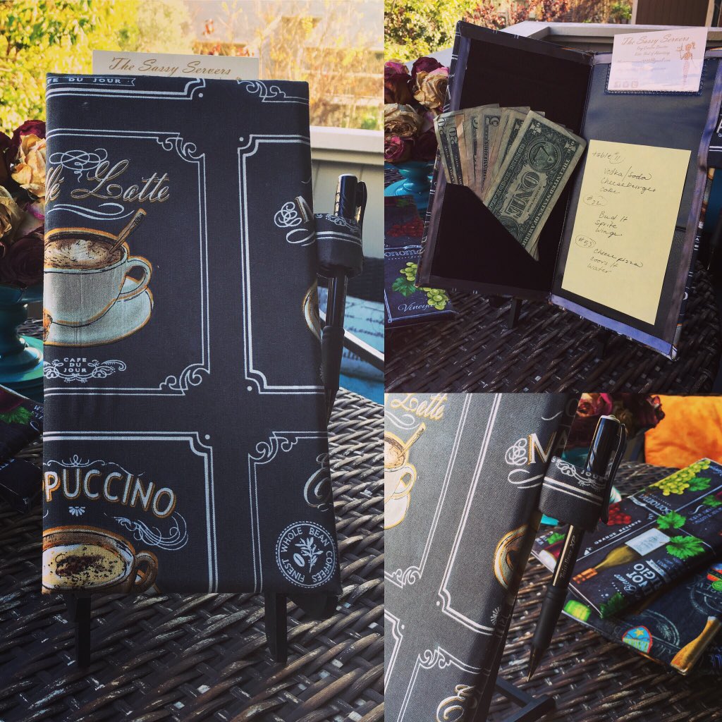 Have a #latte to organize? This #cappuccino #waitress wallet will keep all your orders money and checks #organized.