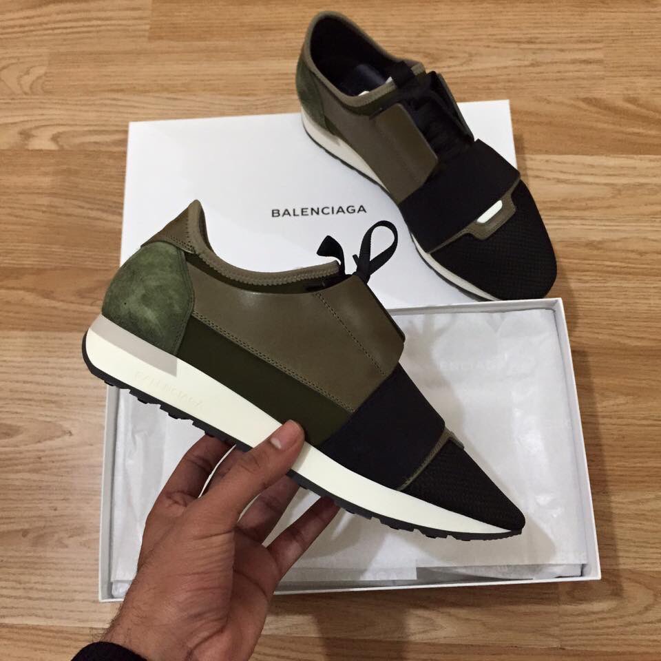 balenciaga runners mens olive