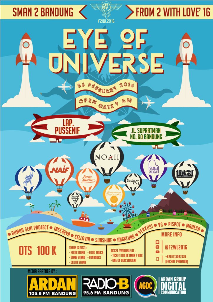 SMAN 2 Bdg proudly presents :Mega Bazar F2WL 2016 "EYE OF UNIVERSE" Get prepared for the awesomeness! <a href="/f2wl2016/">From 2 With Love '16</a> #ad