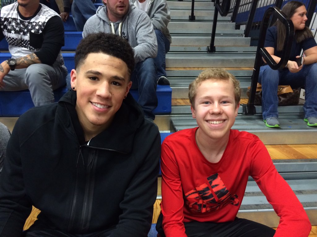rfisher3's tweet photo. Several NBA players at the SMHS vs. PVHS Varsity game.  #DevinBooker https://t.co/FF7DZL2Lre