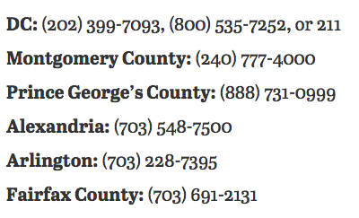 washingtonian's tweet photo. This is a very dangerous winter storm. If you see someone in need of shelter, call one of these numbers: https://t.co/uIWMonaeIY