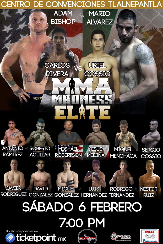 MadnessMMA's tweet photo. No te pierdas la función especial de MMA Madness llamada "ELITE" compra tus boletos en TicketPoint.mx https://t.co/SL21fV5Nm5