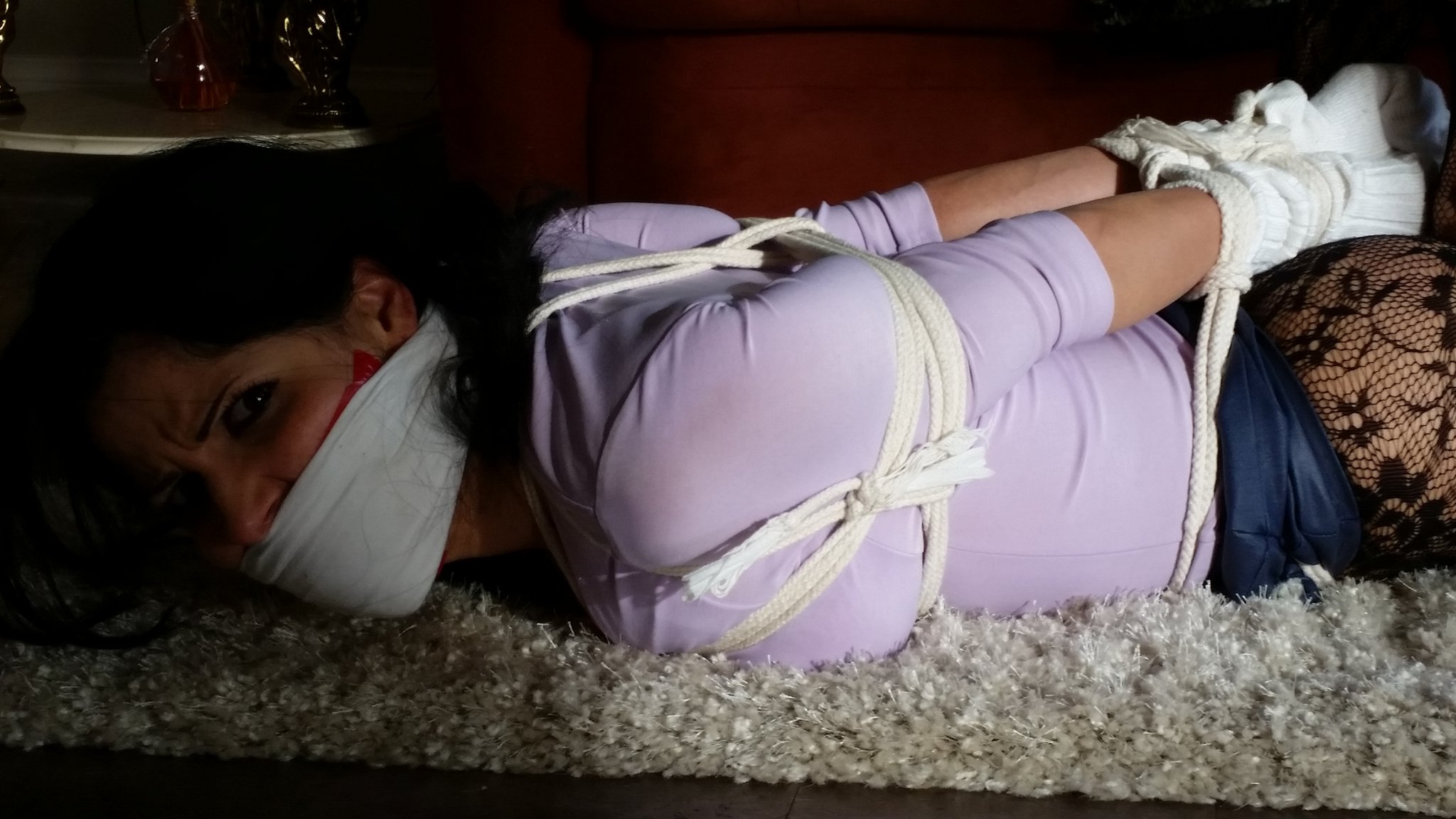 Dominic Wolfe on X: @thehannahperez gagged with a sock tape wrapped with  white OTM GAG, SOCKS over hands knotted crotchrot pantyhose  t.couHk665Xufw  X