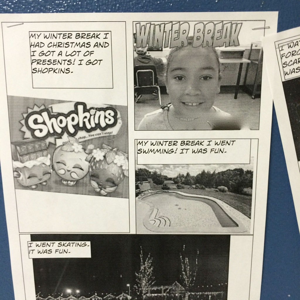 blundellelem's tweet photo. We are using our new iPads to share  our ideas in a fun way.  What did you do on Winter Break? https://t.co/RPQyvcIjJW