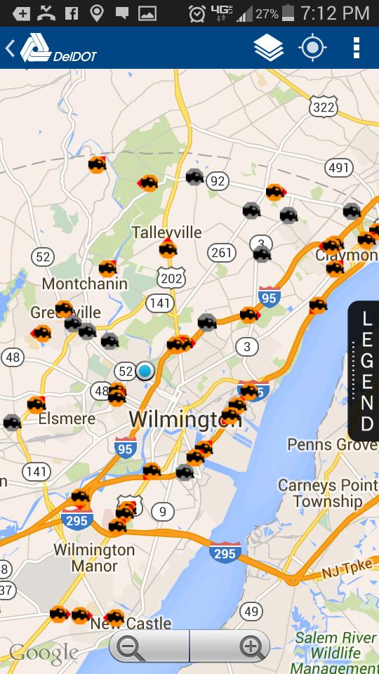 Januaryberry's tweet image. Snow plows are descending!! (Loving the @DelawareDOT interactive app deldot.gov) #blizzard2016 #netde