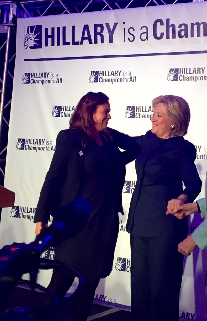 reproforall's tweet photo. .@HillaryClinton: THANK YOU for being a #ChampionForAll! We are so thrilled to be in this race w/ you. #ImWithHer https://t.co/LKJfR6AFSQ