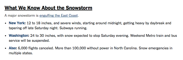 Here's what we know about the snowstorm bearing down on the East Coast: nyti.ms/1REbohK