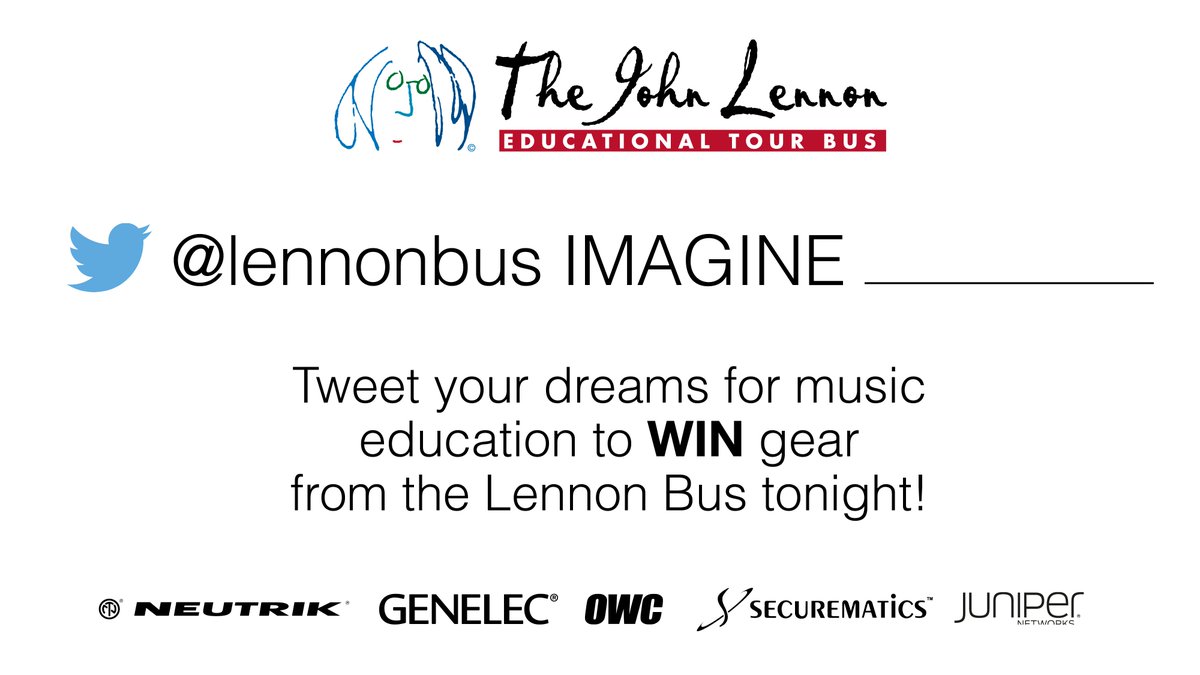 lennonbus's tweet photo. Join us for the #ImagineParty with @akadrjohn and #WIN gear from @owcdigital @NeutrikOfficial! Tweet us now! https://t.co/7iNDPxNFjT