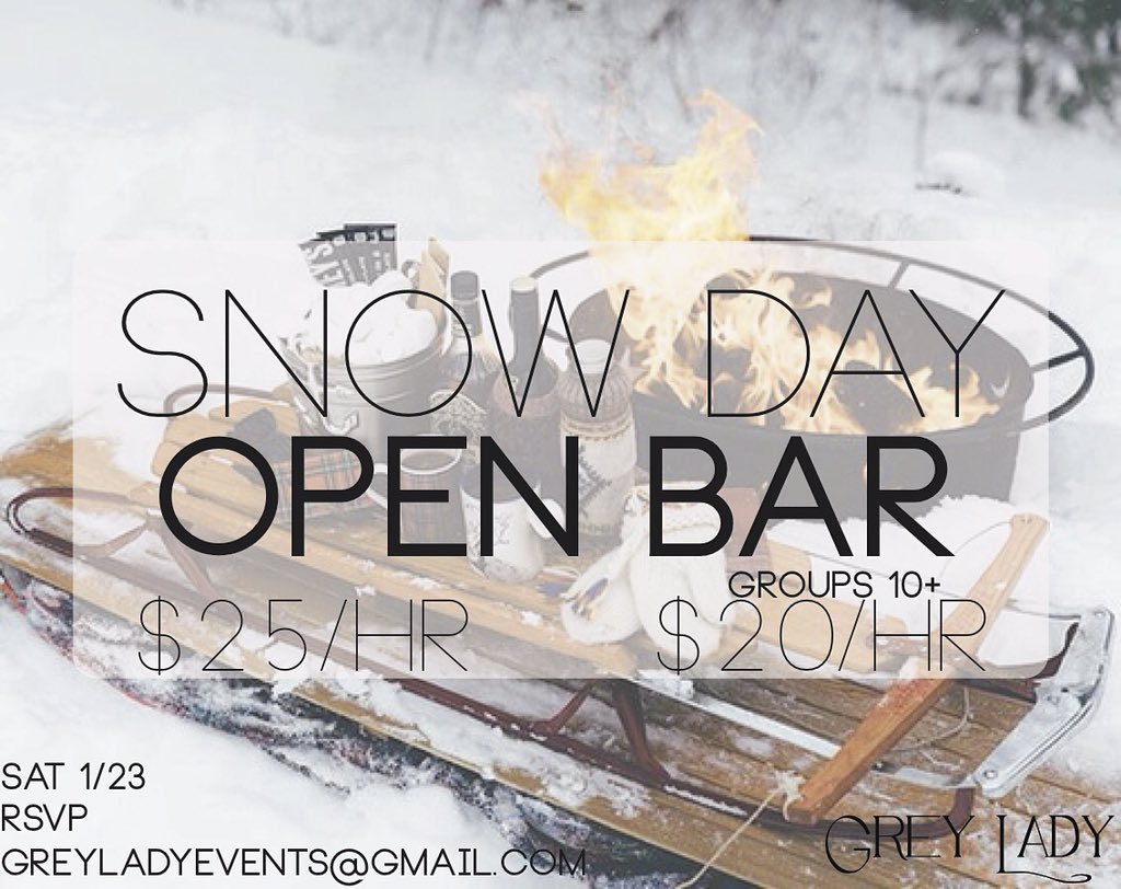 #Jonas isn't stopping us! OPEN BAR Snow Day party tomorrow! Details below 👇👇