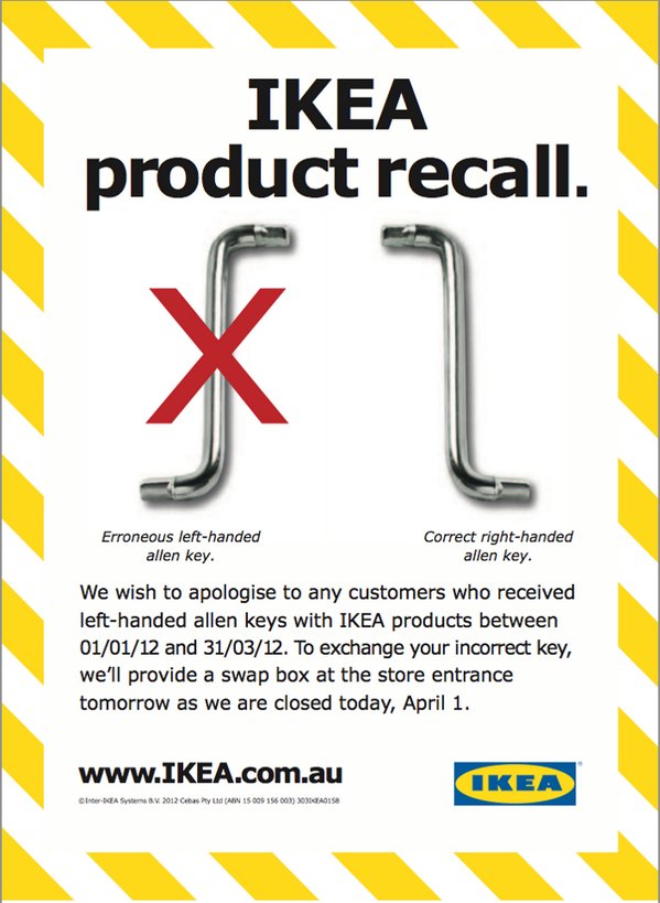 nette_go's tweet image. Ikea April fool joke