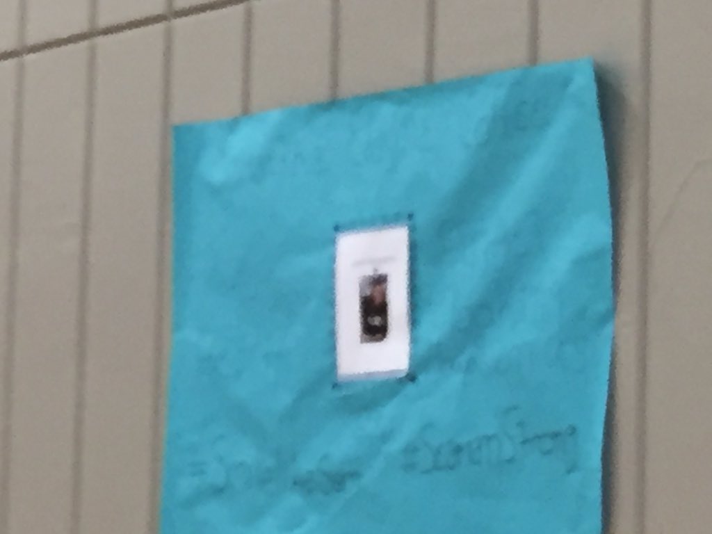 ChrisLilly_'s tweet photo. A sign in the Seaman Viking gym for Samantha Coffee who passed away on Wednesday. #smilelikesam #wibw #SeamanStrong https://t.co/6zwMF3X4w8