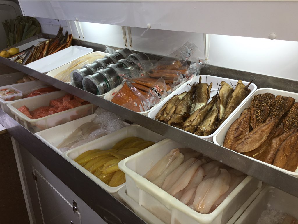 freshhaddies's tweet image. A selection of fresh #scottishfish for sale in our walk in #fishvan.