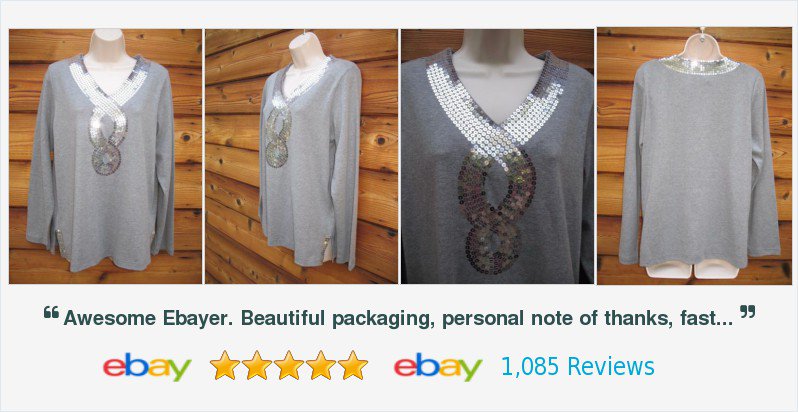 ZDBoutique's tweet photo. #QuakerFactory Sequined M Thick 100% Cotton Top Pullover NEW Gray #Tops #Tunic #Blouses https://t.co/nLlwyiJXff https://t.co/z0M3kO2DAV