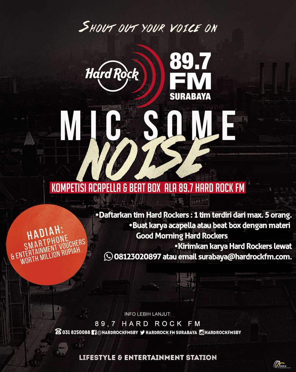 HRFMSurabaya's tweet photo. Make epic noise with your voice with #MICSOMENOISE by HRFMSBY @SurabayaBeatbox @SDA_Beatbox and @RAPPUBLIKHIPHOP https://t.co/SUSIYta5jo