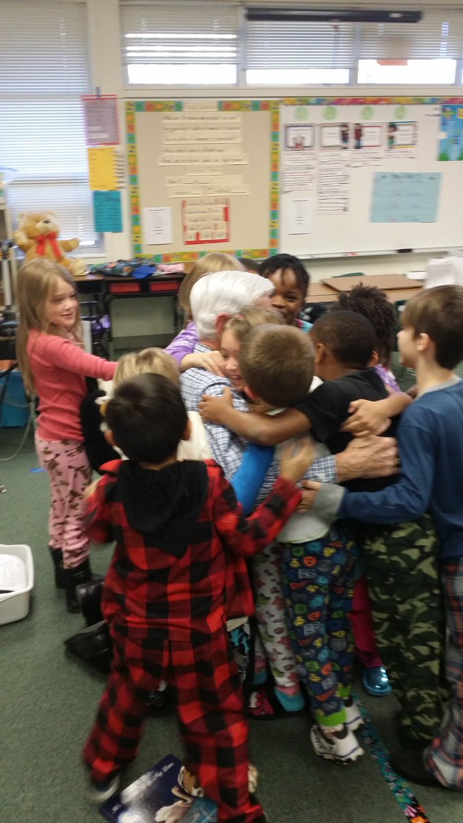 ladyjcreates's tweet photo. What a great day for bedtime stay day! Guest readers, and jammies on the playground!!! https://t.co/SSA3n7iOg5