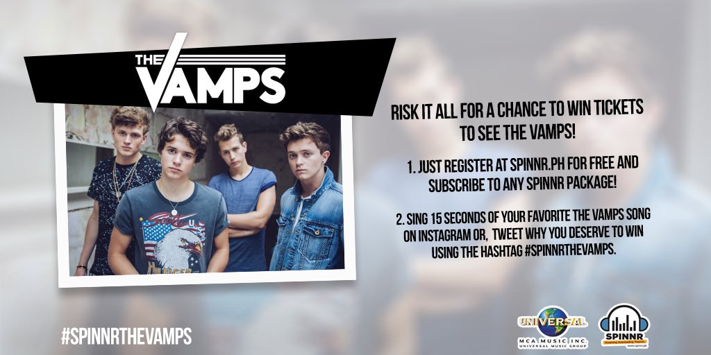 Wanna win tickets to see The Vamps play live in Manila? You’re Halfway There by doing these steps! #SpinnrTheVamps