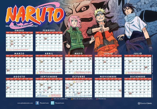 NSNF_official's tweet photo. Kalender 2016 versi Naruto! Bulan ditulis dengan bahasa Jepang! https://t.co/xiRiYA46tg