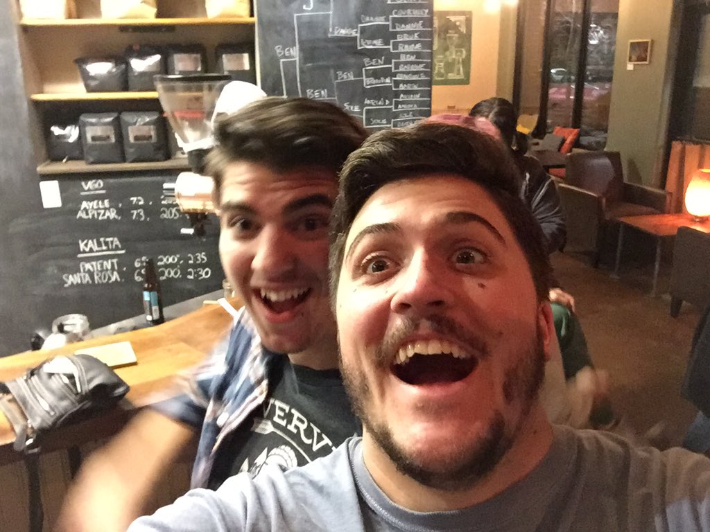 averygnelson's tweet image. thankful for my goofy coffee loving friends. @RootsCoffeeHV