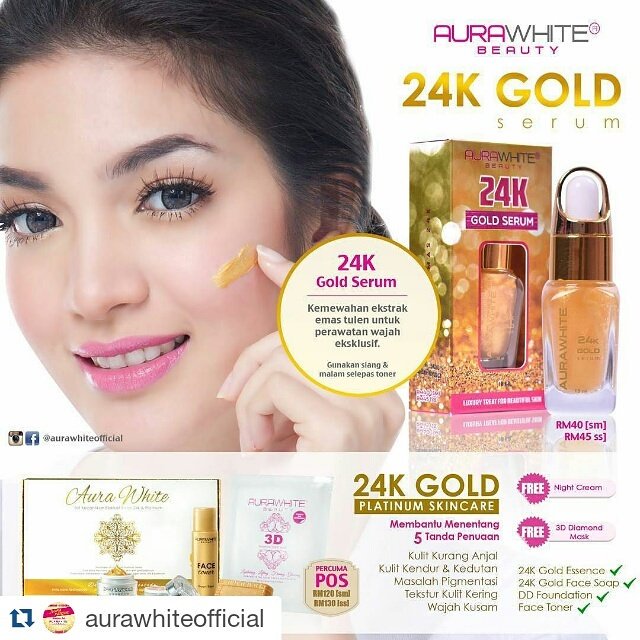 Image result for AURAWHITE 24k GOLD SERUM