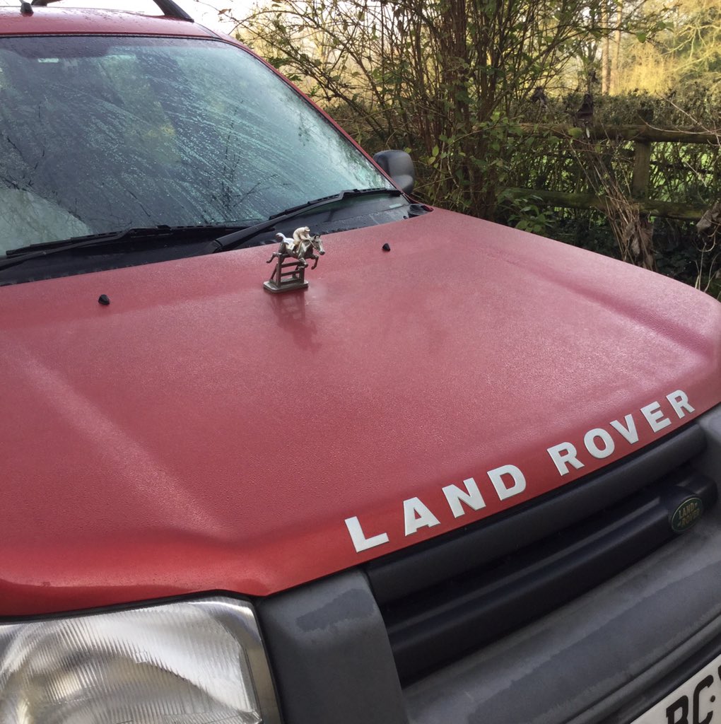 My Morris is in for repair, so I have the worlds WORST courtesy car. Nice bonnet ornament. I'll walk thanks.🏃🏻