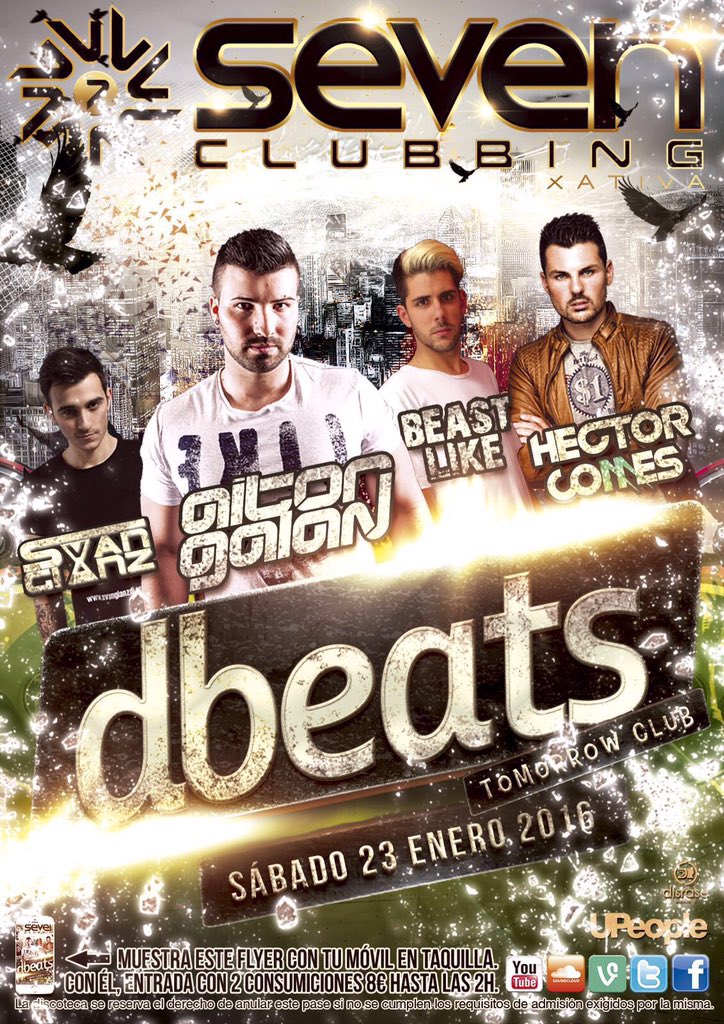 RamonRrppSeven's tweet photo. Sáb 23 en @sevenxativa #dbeats Apuntate📝 en mi Lista RRPP📖 por 8€ + 2 copas🍹🍹hasta las 2:00h. +info:📱👉 678 604 228 👈 https://t.co/OTeU0d7RH0