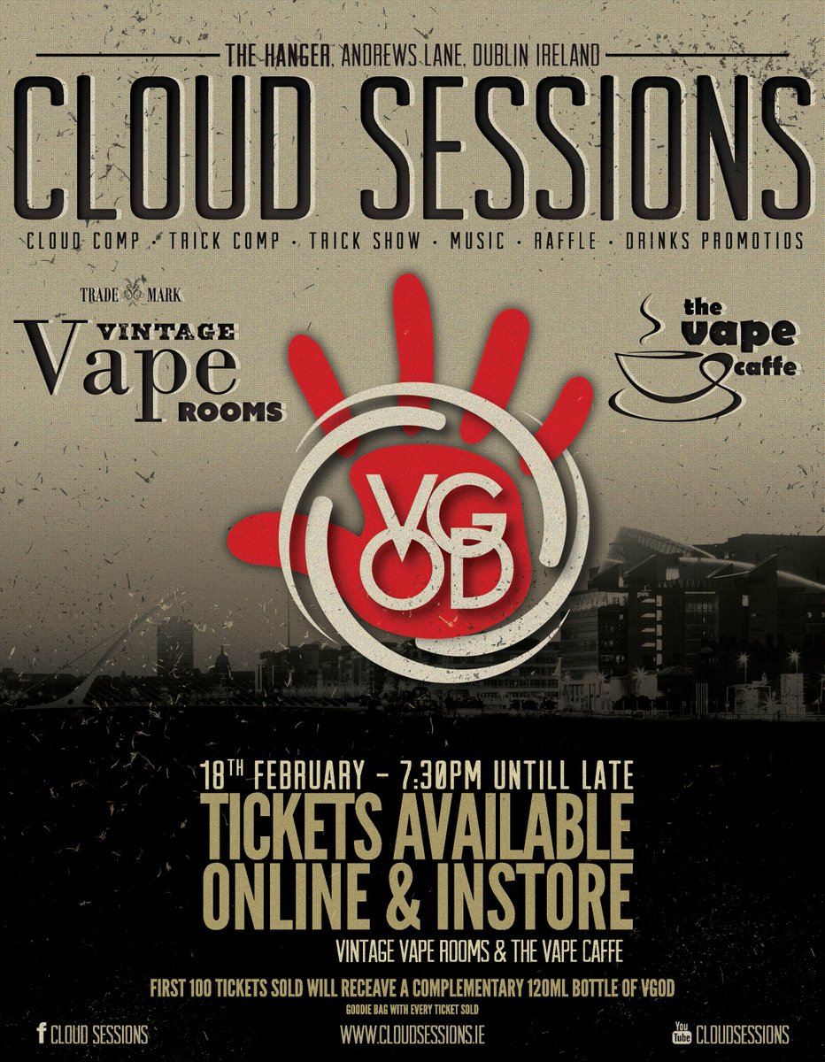 Cloud Sessions a boutique Vape Event like No other!! #vapelife #vapeon #festivalsIreland ow.ly/Xc8JB