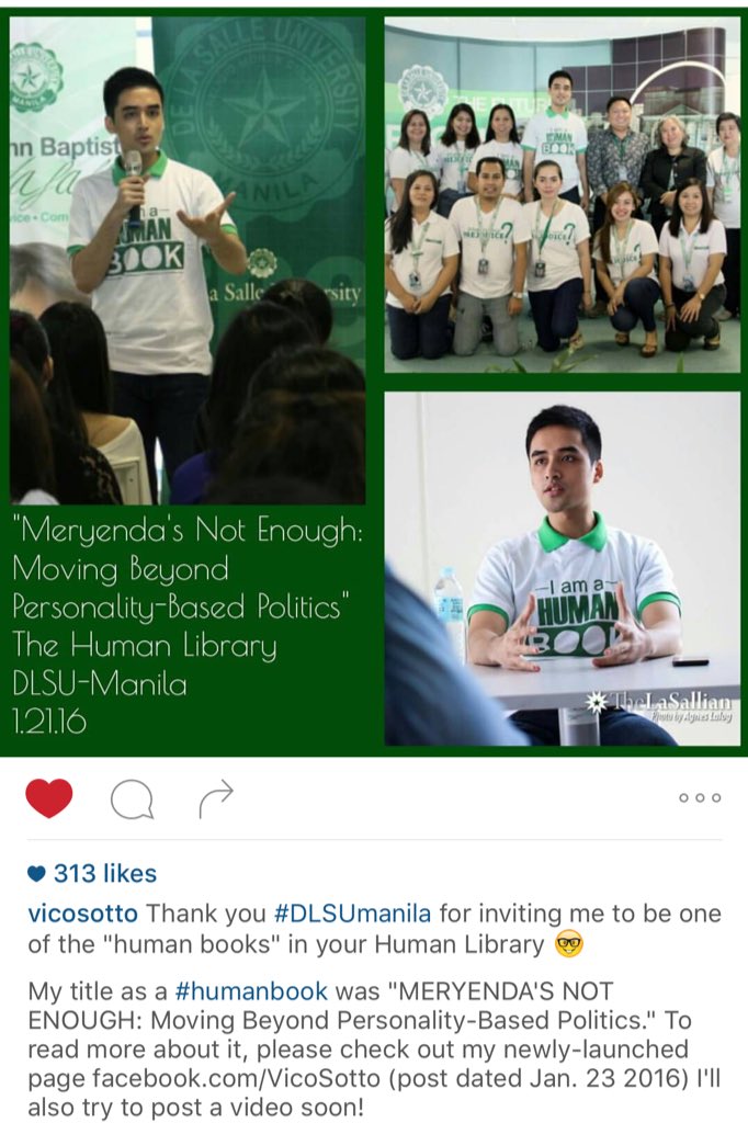 TeamVico's tweet image. Presenting @VicoSotto as a #HumanBook at DLSU-Manila&apos;s Human Library. 
(CTO: Vico&apos;s IG) #TeamVico