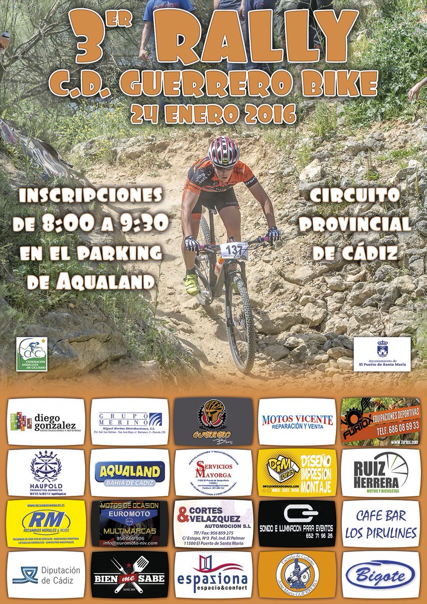 #PtoStaMaría abre mañana #Ranking y #CircuitoCádiz XCO. Inscripción in situ <a href="/diputacioncadiz/">Diputación de Cádiz</a> <a href="/cdGuerreroBike/">Guerrero Bike</a>