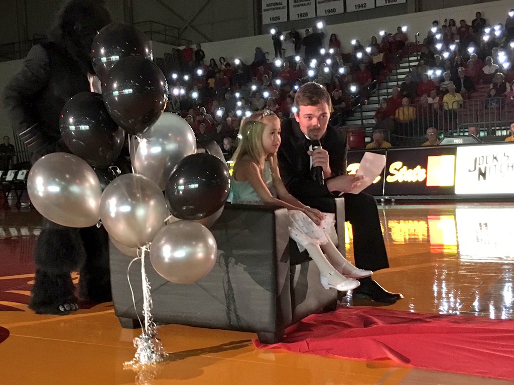 pittstate's tweet image. Awesome moment! @PittStGorillas and @MakeAWish teaming up for an amazing young girl, Lily Clarke!
