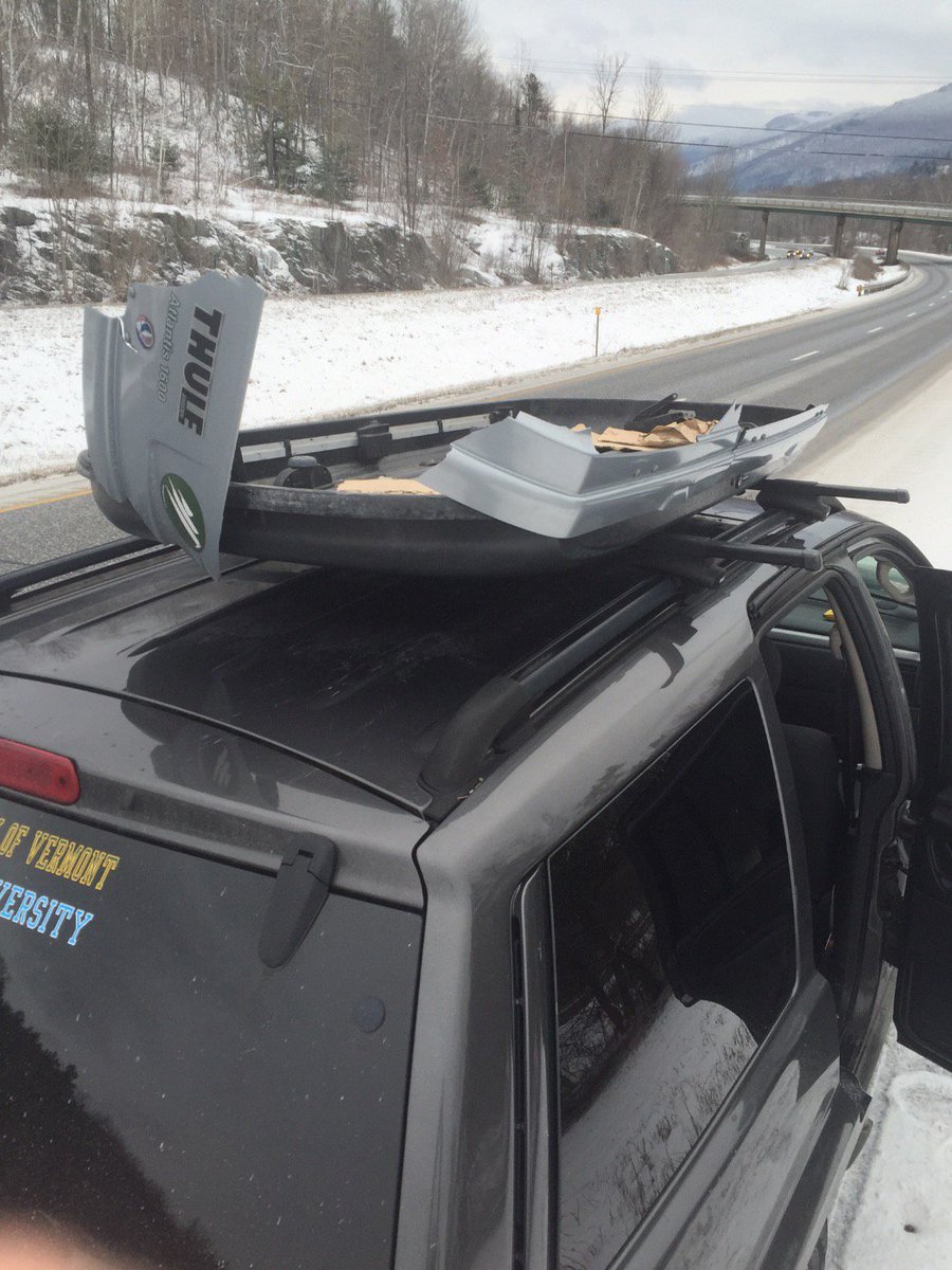 tsully1995's tweet image. Really disappointed my Thule box cracked and ripped off my car today from some wind. @Thule #expectedmore #thule