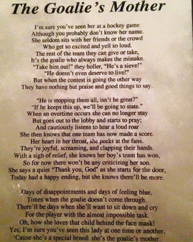 FanlyHockey's tweet photo. Not sure who wrote this, but it's a good one. #GoalieThings https://t.co/fWm1TEZC4j