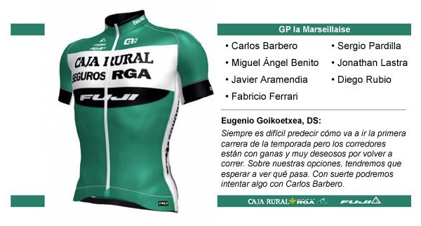 CajaRural_RGA's tweet photo. La otra mitad de Caja Rural - Seguros RGA entra en juego este domingo en el Gran Premio La Marsellesa. ¡Deseosos! https://t.co/cmK464V6hm