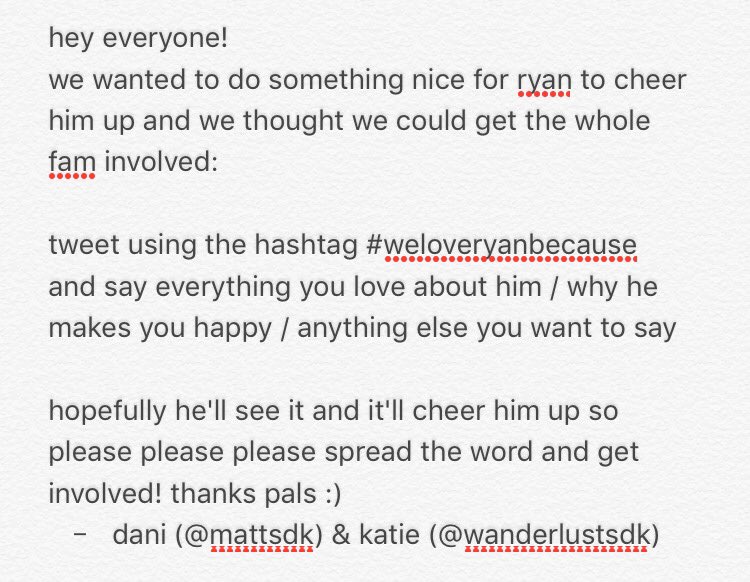 danifries's tweet image. IT&apos;S TIME FOR #weloveryanbecause AGAIN he deserves to be happy so please do it and spread the word 💗