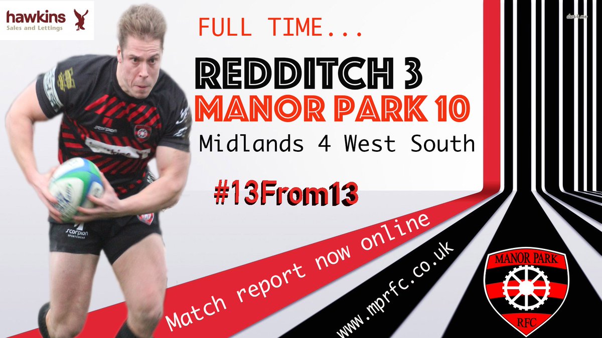 REPORT: Manor Park make it 13 wins from 13 away at <a href="/REDDITCHRFC/">REDDITCH RFC</a> - here's the report... pitchero.com/clubs/manorpar…