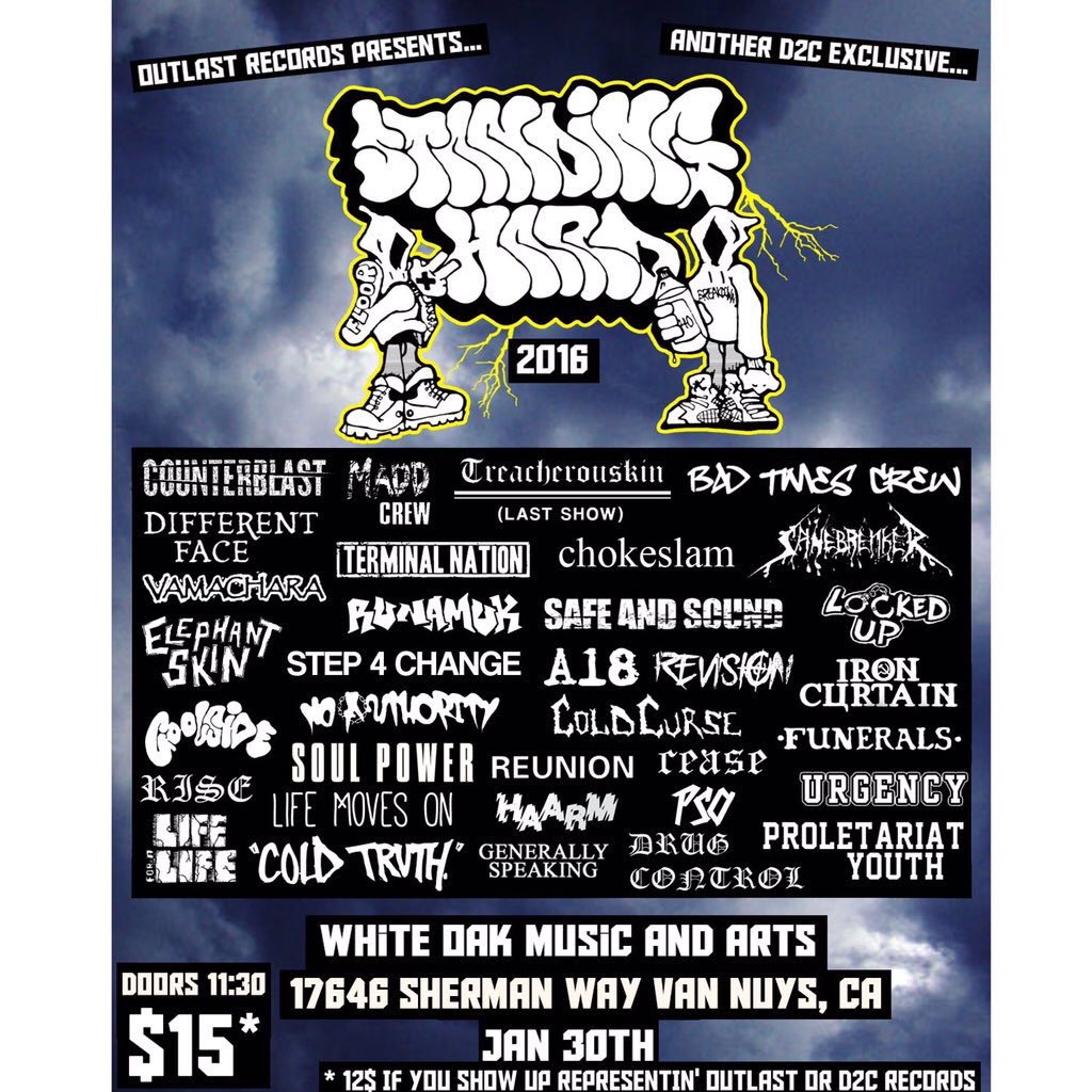 We play at 3 o clock today on the small stage. KICK IT