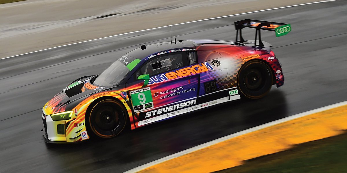 Audi's tweet photo. .@IMSA: They’re coming for your podium. Four #AudiR8LMS vehicles charge into #Rolex24 live in five mins on @FS1. https://t.co/1RdTHbw15i