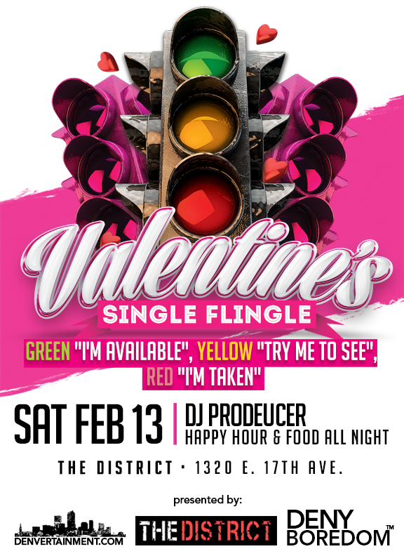 DenvertainMe's tweet photo. Oh hey, #Denver.  We're throwing quite the #party for those with different ideas of what Vday is. #DenyBoredom https://t.co/unAI6wraXR