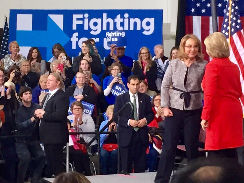 Hillary Clinton uses Gabby Giffords as political prop in Ames