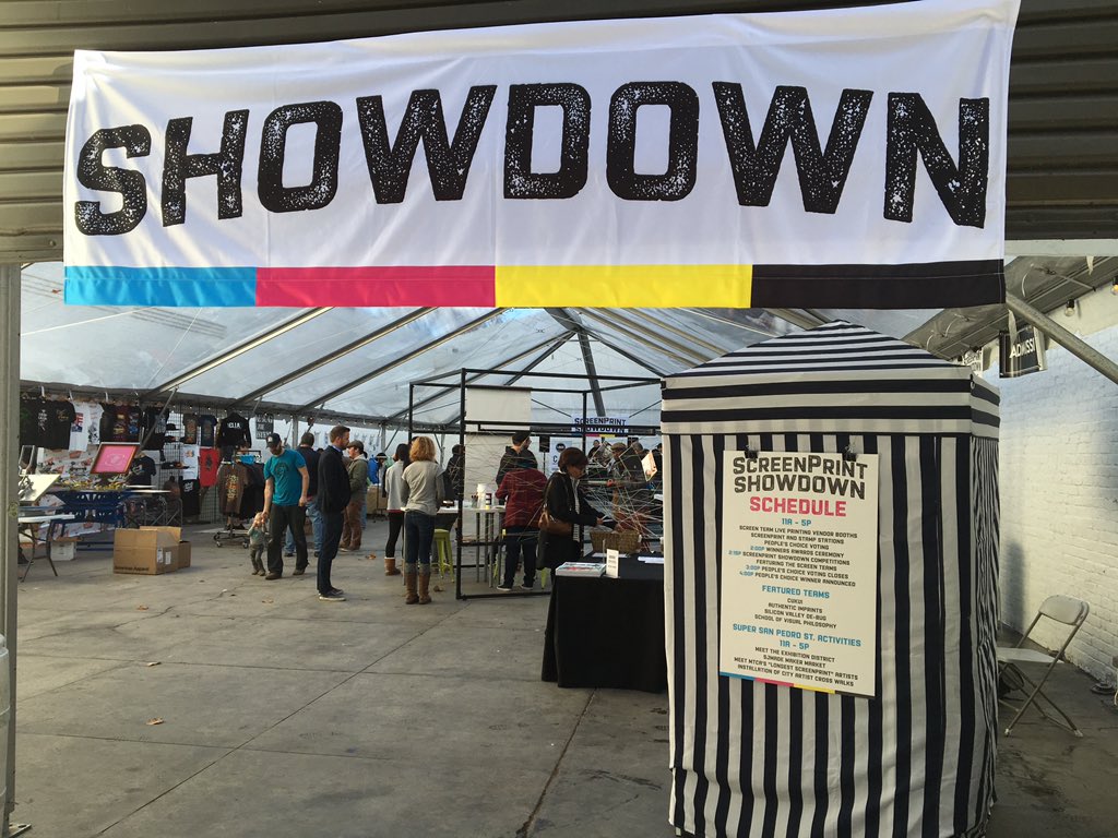 screenprintsj's tweet photo. Inaugural #ScreenPrintShowdown has officially started. Join us today 11am-5pm #screenprintsj https://t.co/ZgqI7AwvXS