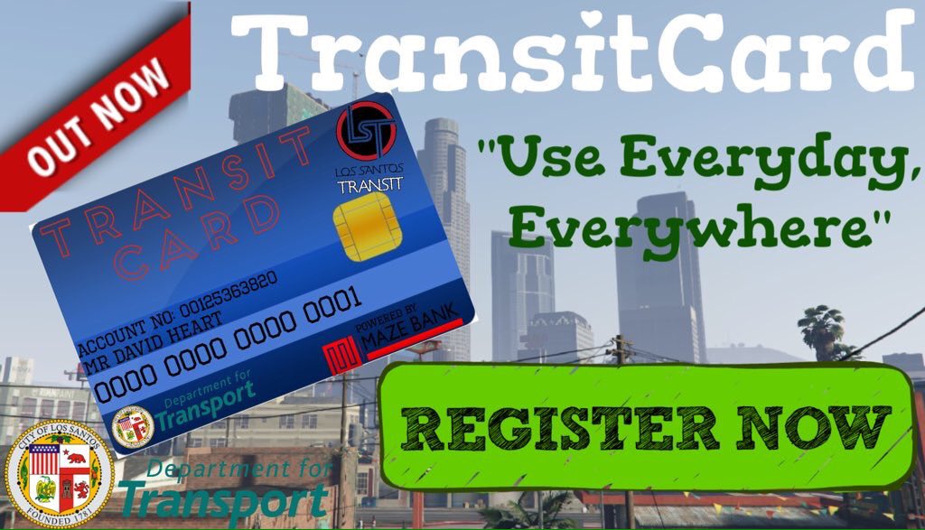 OfficialLST's tweet photo. It's arrived!A fresh batch of #transitcards to be handed out! Have you registered to get yours?! #GTAOnline #GTAV 🚇🚍 https://t.co/iSnGRdyBvT