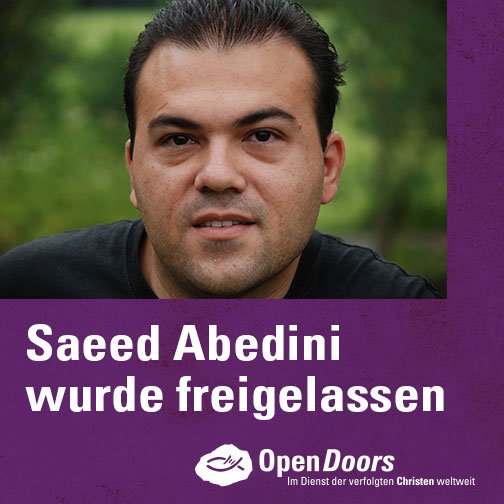 OpenDoorsDE's tweet photo. Gebete wirken: Freilassung von Saeed Abedini aus Haft im #Iran ➜ https://t.co/ccCBsHBoXa #SaveSaaed https://t.co/PhV8ppuIh0