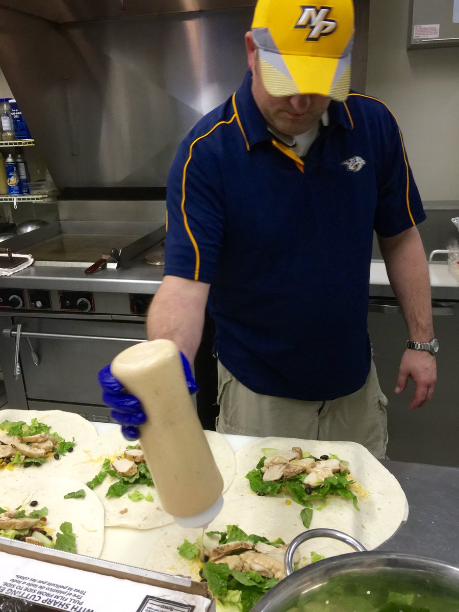 M_Nashville's tweet photo. Honored to be feeding the #NHLAllStar players today in Smashville! Chef's working on a late lunch! @PredsNHL @NHL https://t.co/FwOyIOYYPG